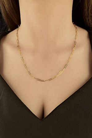 14 Ayar Altın Düz Ataç Kolye 3.10 mm