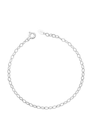 925 Ayar Gümüş Sıralı Kalp Bağı Bileklik 3mm