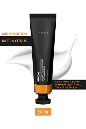 Besleyici El Kremi Kundal Shea Butter & Macadamia Pure Hand Cream Aroma Edition 50ml(Basil & Citrus)