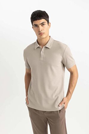 DeFacto Modern Fit Polo Yaka Basic Düz Dokulu Kısa Kollu Tişört B6374AX24SPGR322