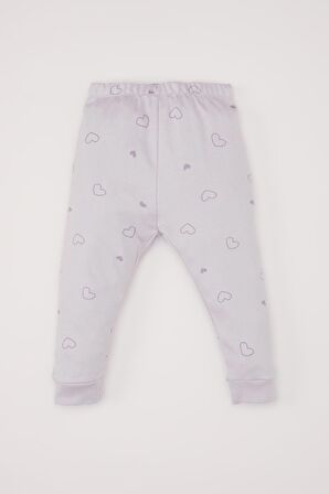 DeFacto Kız Bebek Pijama Takımı Tavşan Baskılı Uzun Kollu Üst Beli Lastikli Uzun Alt D7163A524WNPR305