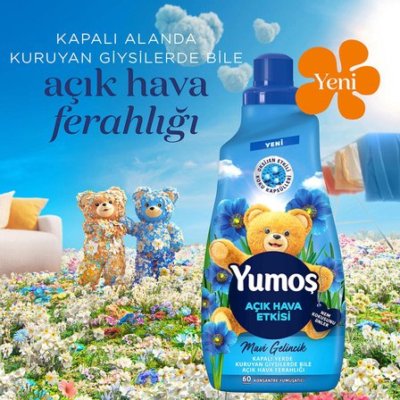 Yumoş Açık Hava Etkisi Mavi Gelincik Konsantre Yumuşatıcı 1440 ml 60 Yıkama