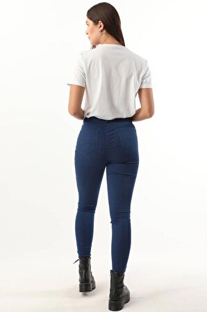 Kadın Yüksek Bel Mavi Skinny Fit Jean Pantolon