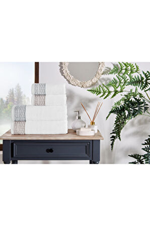 Özdilek Strap Best Set Hamam Takımı Bej-Gri