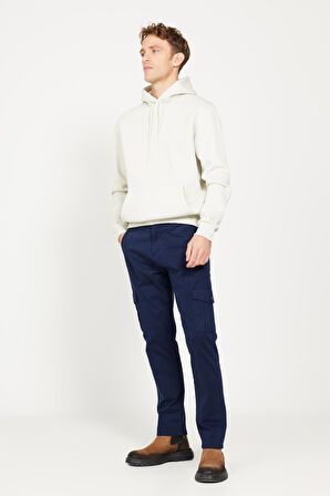 Slim Fit Dar Kesim Kargo Cepli Pamuklu Esnek Pantolon