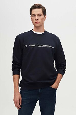 Twn Slim Fit Lacivert Düz Sweatshirt 2ECE25ORT0689
