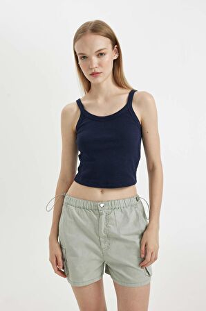 DeFacto Coool Fitted Vücuda Oturan Fitilli Kaşkorse Askılı Basic Düz Atlet B0563AX24AUNV241