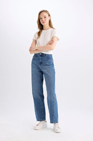 DeFacto Carrot Fit Yüksek Bel Bilek Boy Jean Yıkamalı Pantolon D8355AX24AUNM28