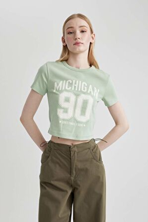 DeFacto Coool Fitted Baskılı Kısa Kollu Tişört B7064AX24SMGN1132