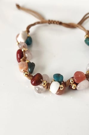 SERTİFİKALI AMORF AY TAŞI, GÜNEŞ TAŞI, APATİT, MOKAŞT JASPER, PEMBE KUVARS DOĞALTAŞ BİLEKLİK