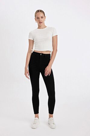 DeFacto Jegging Yüksek Bel Bilek Boy Dar Paça Basic Düz Jean Pantolon B7498AX24AUNM40