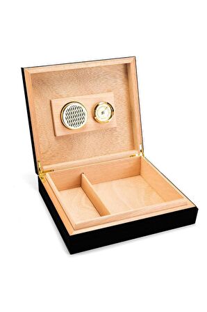 Falconetti Mat Siyah Sedir Ağacı Humidor Puro Kutusu rd28