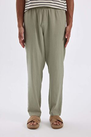 DeFacto Relax Fit Dar Paça Keten Karışımlı Pantolon C1140AX24SMGN497