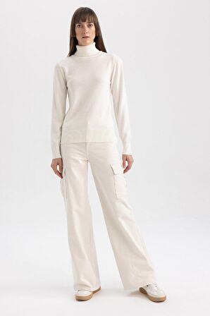DeFacto Regular Fit Balıkçı Yaka Basic Kazak H1651AZ23WNER105