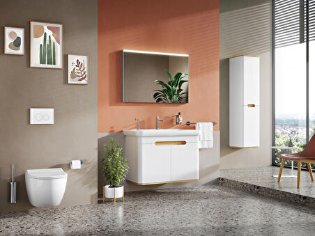 VitrA Sento 60787 Kapaklı, 100 cm, Lavabo Dolabı, Mat Beyaz