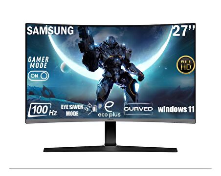  Samsung Essential 27'' 100 Hz (HDMI+D-SUB) Full HD Curved Monitör LS27D390GAUXUF