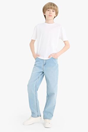 DeFacto Erkek Çocuk Straight Fit Düz Paça Cepli Basic Düz Jean Pantolon C3697A824WNNM39