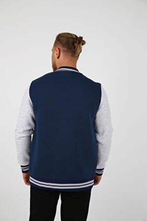 BRG İndigo-Melanj Erkek Kolej Regular Fit Ceket