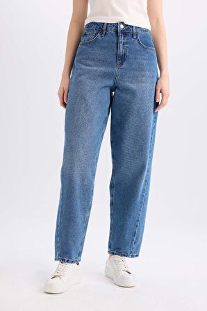 DeFacto Carrot Fit Yüksek Bel Bilek Boy Jean Yıkamalı Pantolon D8355AX24AUNM28