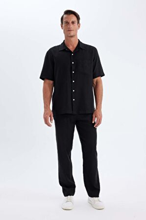 DeFacto Relax Fit Yazlık Polo Yaka Kısa Kollu Gömlek C1110AX24SMBK81