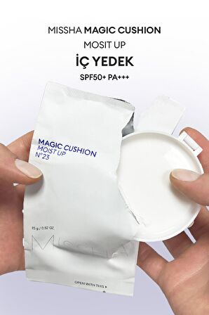 Aydınlık Görünüm Sunan SPF50+ PA+++  Cushion Fondöten 15g Magic Cushion Moist Up no.23 (İç Yedek)
