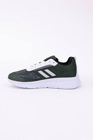 Dijital Baskılı Unisex Yeşil Sneaker - Beyaz Desenli Günlük Ayakkabı