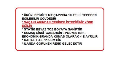 Bilgehan 2 Mt Polyester Kumaş Eğilebilir Plaj Şemsiyesi Bahçe Bidon Dahil