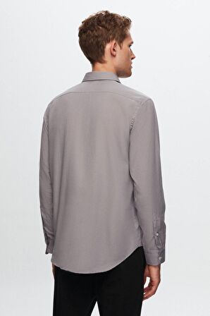 Ds Damat Regular Fit Gri Düz Gömlek 8HC02ORT14327 8HC02ORT14327