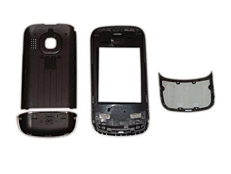 Nokia C2-02  Kapak Nokia C2-02  uyumlu Siyah ön Kapak Arka Kapak ve Tuş Takımı