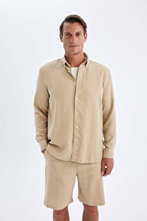 DeFacto Relax Fit Polo Yaka Pamuklu Uzun Kollu Gömlek C1106AX24SMBG732