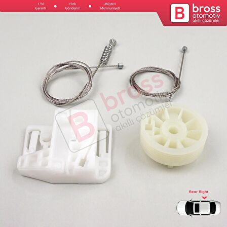 Renault Megane MK2 2002-2008 4/5 Kapı 82000280068 İçin Arka Sağ Kapı Cam Kriko Tamir Seti