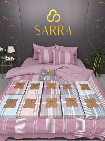 SARRA HOME NATURAL ÇİFT KİŞİLİK NEVRESİM TAKIMI - MÜRDÜM