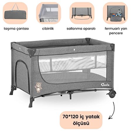 Gulz Lindo Oyun Parkı Bebek Beşik 70x120 Cm