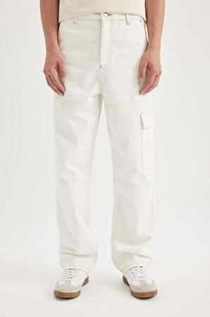DeFacto Baggy Geniş Kalıp Normal Bel Geniş Paça Jean Pantolon C1511AX24SMWT34