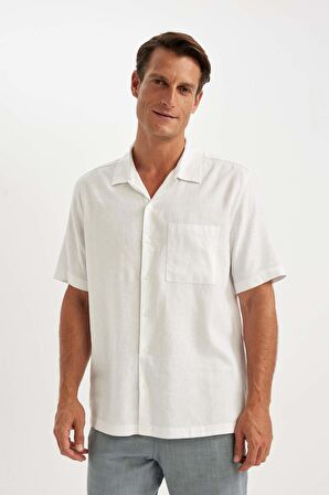 DeFacto Relax Fit Yazlık Polo Yaka Kısa Kollu Gömlek C1110AX24SMWT55