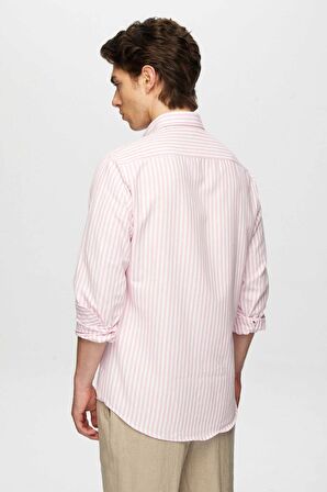 Ds Damat Slim Fit Pembe Çizgili Gömlek 0HC02ORT11265