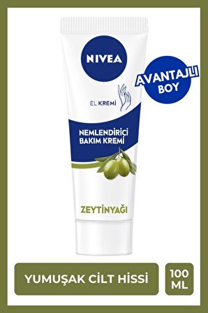 Nemlendirici El Bakım Kremi Zeytinyağlı 100ml, Yumuşak Cilt Hissi, Yağlı His Bırakmaz, Avantajlı Boy