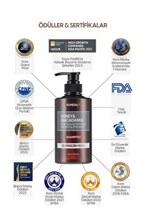 Kırılma Karşıtı, Besleyici Şampuan Kundal Honey & Macadamia Nature Shampoo 500ml (English Rose)
