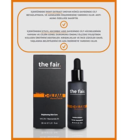 the fair. C-Gleam Leke Giderici Gözenek Bakımı Vegan Cilt Serumu %2 Vitamin C +%2 Niacinamide 30 ml