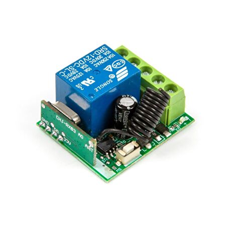 12V 10A 433MHz 1 Kanallı Kablosuz RF Alıcılı Röle Modülü (Kutulu)