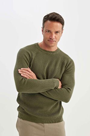 DeFacto Standart Fit Bisiklet Yaka Selanik Kumaş Kazak A8458AX24WNKH381