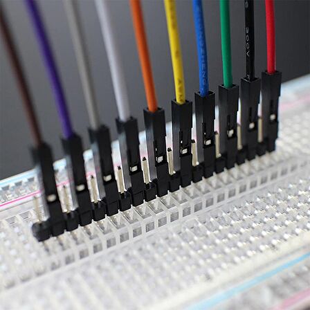 Çok Renkli 10cm 20 Adet 24AWG Erkek – Dişi Breadboard Jumper Kablosu