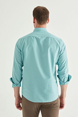 Ds Damat Slim Fit Yeşil Pötikare Gömlek 8HC02ORT10265
