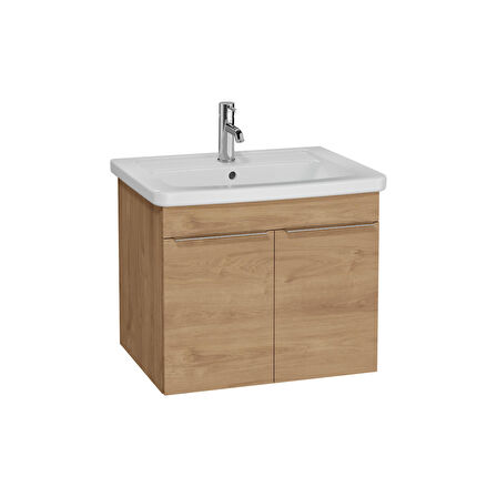 VitrA Quadrum 62540 Lavabo Dolabı, Kapaklı, 65 cm, Altın Meşe