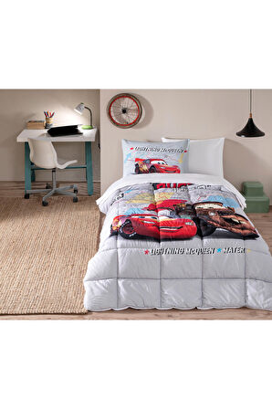 ÖZDİLEK DİSNEY UYKU SETİ RANFORCE TEK KİŞİLİK GRİ CARS ON THE ROA