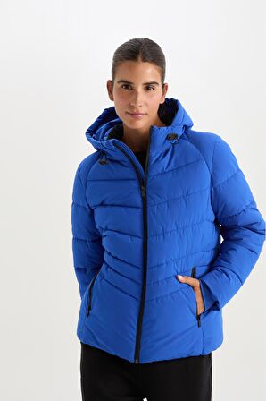 DeFactoFit Su İtici Şişme Mont Kapüşonlu Fermuarlı Cepli C8141AX24WNBE802