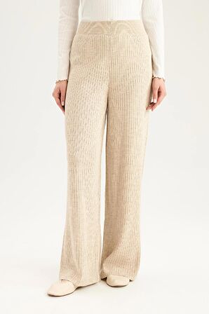DeFacto Relax Fit Triko Pantolon Geniş Bol Paça Basic Düz Esnek Belli E2940AX24WNER13