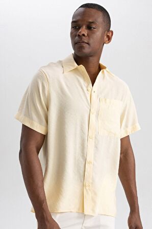 DeFacto Relax Fit Poplin Kısa Kollu Gömlek B3002AX23HSYL256