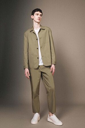 DeFacto Yazlık Kumaş Pantolon Tapered Fit Normal Kesim Düz Paça Cepli B6667AX24SPKH436