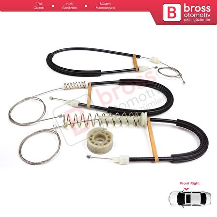 BMW 6 Serisi F06 Gran Coupe 2011-2018 51337268798 İçin Ön Sağ Kapı Cam Kriko Tamir Seti